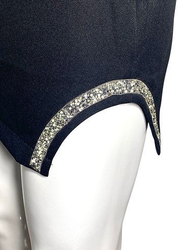 EYYO ATELIER 34 BEDEN TAŞ DETAYLI YIRTMAÇLI MİNİ ETEK YENİ - Görsel 9