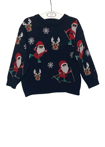 ZARA 1824 AY SANTA CLAUS YILBAŞI TEMALI TRİKO KAZAK ORİJİNAL - Görsel 4