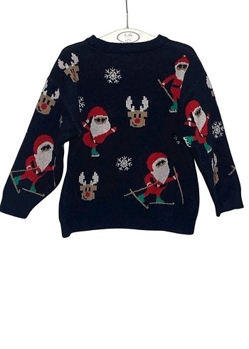 ZARA 1824 AY SANTA CLAUS YILBAŞI TEMALI TRİKO KAZAK ORİJİNAL - Görsel 5