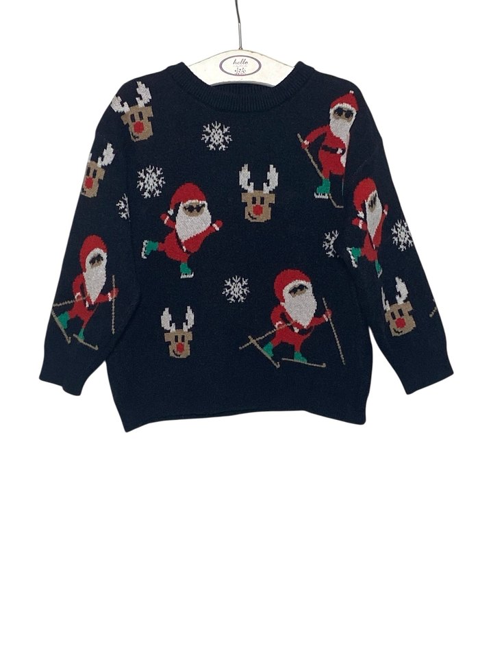 ZARA 1824 AY SANTA CLAUS YILBAŞI TEMALI TRİKO KAZAK ORİJİNAL - Görsel 4