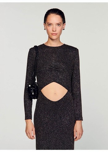 SANDRO 38 BEDEN SİMLİ GECE ELBİSESİ YENİ ETİKETLİ ORİJİNAL - Görsel 2