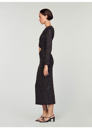 SANDRO 38 BEDEN SİMLİ GECE ELBİSESİ YENİ ETİKETLİ ORİJİNAL - Görsel 5