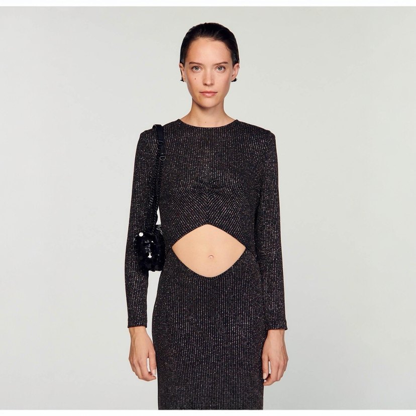 SANDRO 38 BEDEN SİMLİ GECE ELBİSESİ YENİ ETİKETLİ ORİJİNAL - Görsel 2