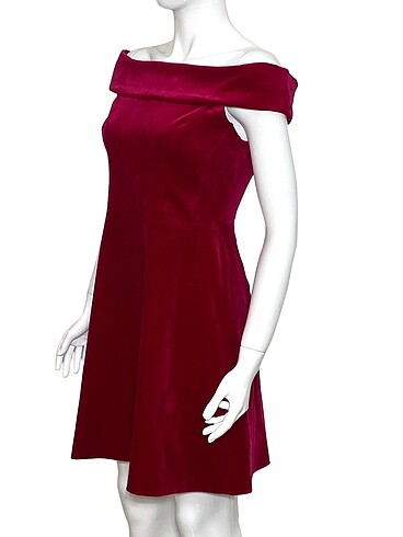 l Beden KAREN MILLEN 40 BEDEN BORDO KADİFE ELBİSE ORİJİNAL