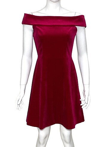 Karen Millen KAREN MILLEN 40 BEDEN BORDO KADİFE ELBİSE ORİJİNAL
