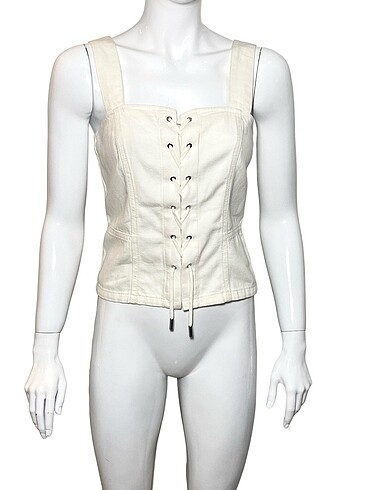 Karen Millen KAREN MILLEN 38 BEDEN LACE UP CROP BLUZ ORİJİNAL