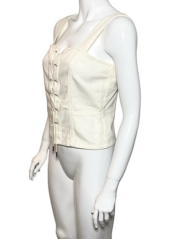 m Beden KAREN MILLEN 38 BEDEN LACE UP CROP BLUZ ORİJİNAL