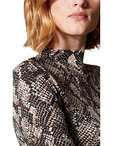 l Beden çeşitli Renk KAREN MILLEN 40 BEDEN SNAKE PRINT BLUZ ORİJİNAL