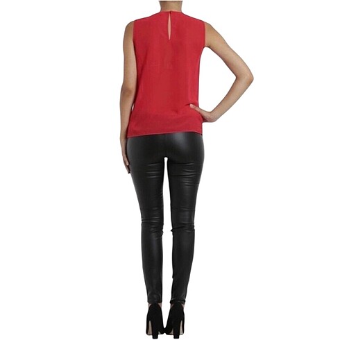 s Beden MICHAEL KORS S BEDEN RED PLEATED STUDED BLUZ ORİJİNAL