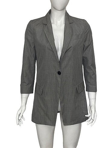 Mango MANGO L BEDEN GRİ UZUN BLAZER CEKET ORİJİNAL