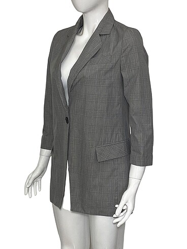 l Beden gri Renk MANGO L BEDEN GRİ UZUN BLAZER CEKET ORİJİNAL
