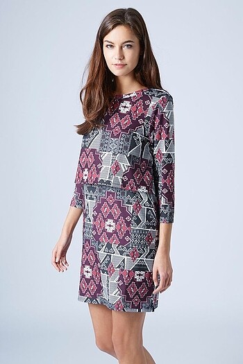 TOPSHOP 34 BEDEN AZTEC PRINT ELBİSE ORİJİNAL