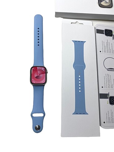 Beden mavi Renk APPLE WATCH SERİ 9 GPS 41 MM YILDIZ IŞIĞI SAAT ORİJİNAL