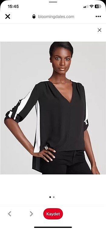 BCBG MAX AZRIA S BEDEN MONOCHROME BLUZ ORİJİNAL