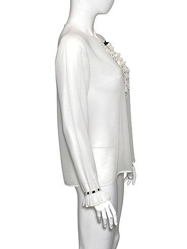m Beden beyaz Renk THE KOOPLES M BEDEN BÜZGÜLÜ BEYAZ BLUZ ORİJİNAL