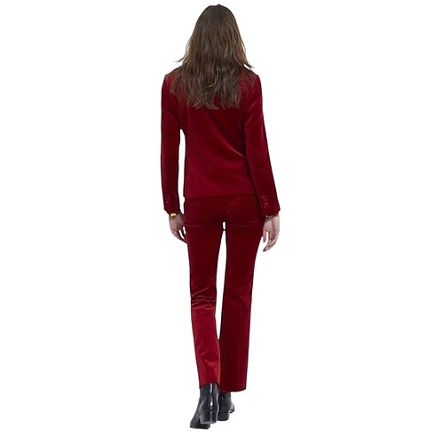 The Kooples THE KOOPLES 34 BEDEN BORDO VELVET TAKIM ELBİSE ORİJİNAL