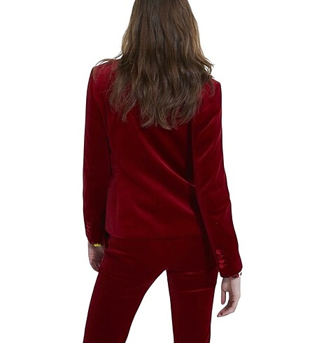 xs Beden THE KOOPLES 34 BEDEN BORDO VELVET TAKIM ELBİSE ORİJİNAL