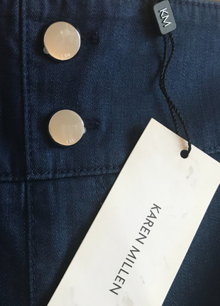 Karen Millen KAREN MILLEN 44 BEDEN BUTTON DENIM JEAN PANTOLON YENİ ETİKETLİ O