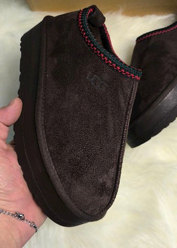 Kahverengi Kürklü Dolgu Topuk Kadın Terlik - Görsel 9