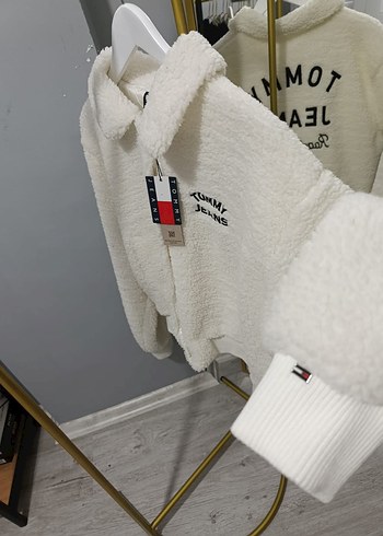 Tommy Jeans Beyaz Peluş Kadın Mont - Görsel 19