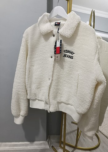 Tommy Jeans Beyaz Peluş Kadın Mont - Görsel 3