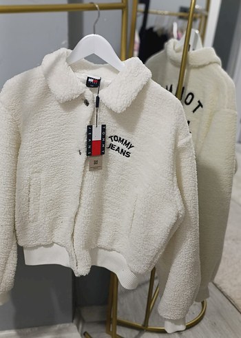 Tommy Jeans Beyaz Peluş Kadın Mont - Görsel 14