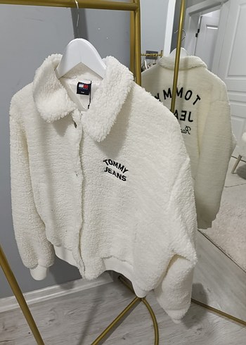 Tommy Jeans Beyaz Peluş Kadın Mont - Görsel 6