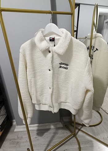 Tommy Jeans Beyaz Peluş Kadın Mont - Görsel 4