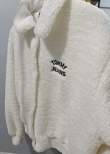Tommy Jeans Beyaz Peluş Kadın Mont - Görsel 9