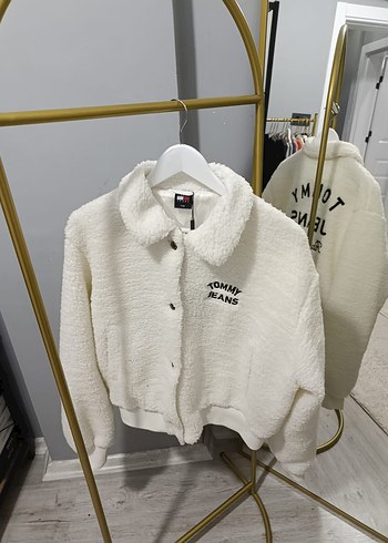 Tommy Jeans Beyaz Peluş Kadın Mont - Görsel 7