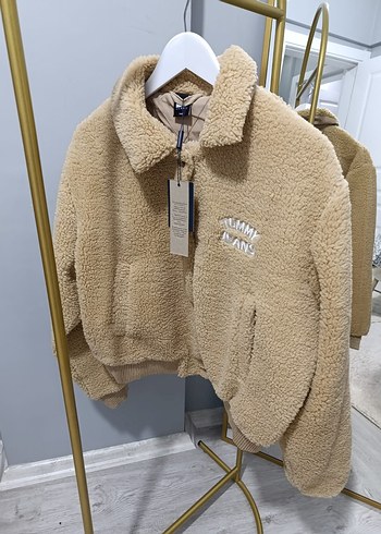 Bej Kadın Mini Peluş Ceket - Görsel 19