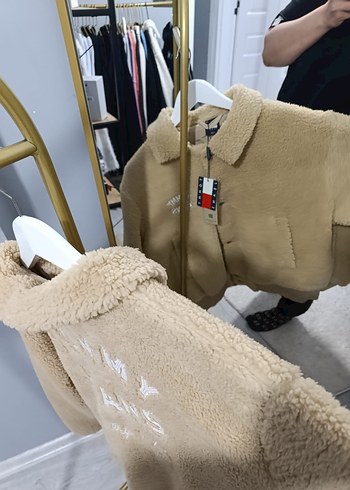 Bej Kadın Mini Peluş Ceket - Görsel 2