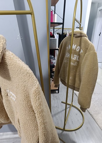 Bej Kadın Mini Peluş Ceket - Görsel 15