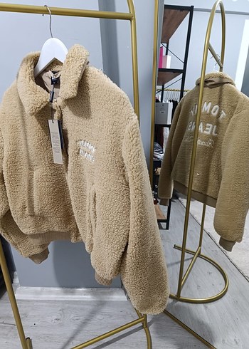 Bej Kadın Mini Peluş Ceket - Görsel 16