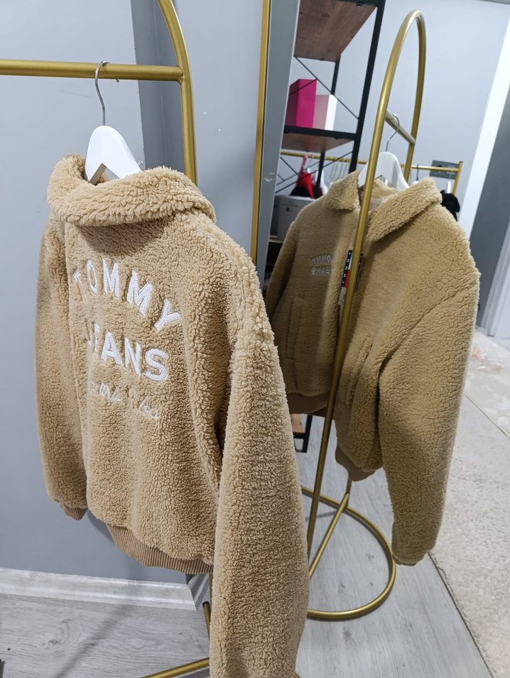 Bej Kadın Mini Peluş Ceket - Görsel 5