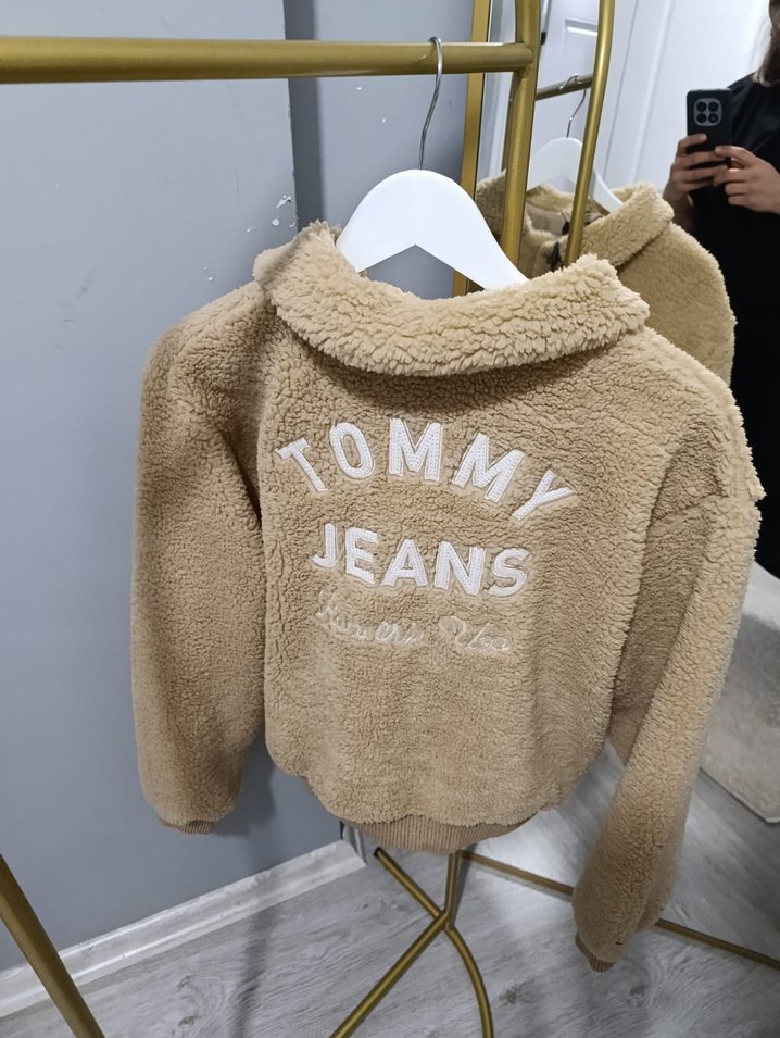 Bej Kadın Mini Peluş Ceket - Görsel 4