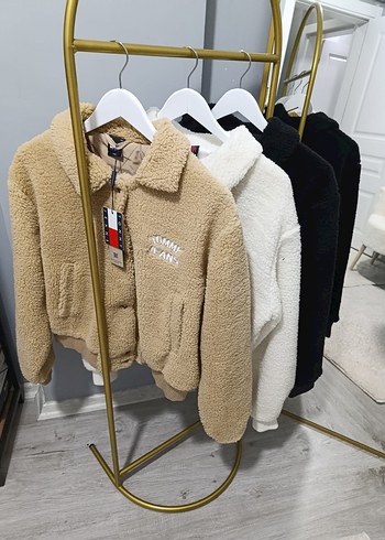 Kadın Altın Renkli Peluş Ceket - Görsel 4