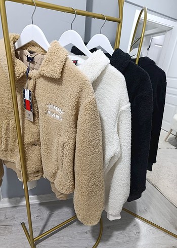 Kadın Altın Renkli Peluş Ceket - Görsel 5