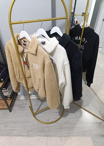 Kadın Altın Renkli Peluş Ceket - Görsel 3