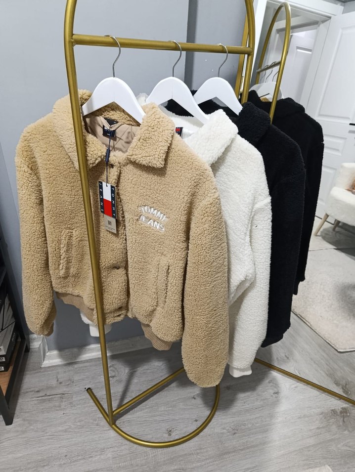 Kadın Altın Renkli Peluş Ceket - Görsel 4