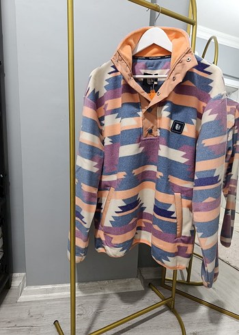 Düğmeli Yüksek Yakalı Pastel Renkli Sweatshirt - Görsel 10