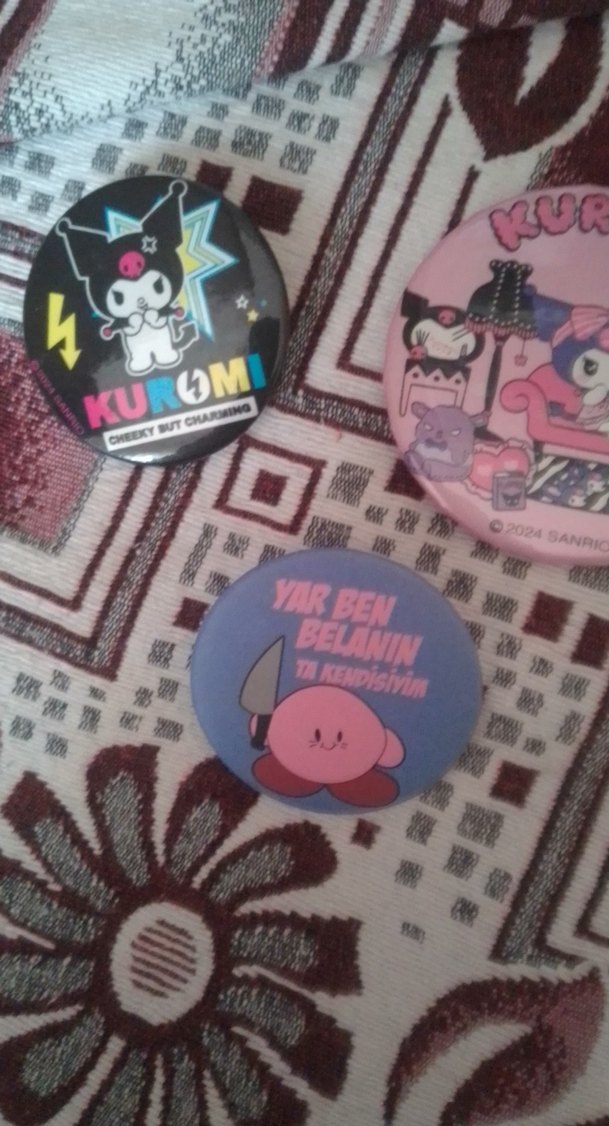 Punk Tarzı Üçlü Kuromi Rozet Seti - Görsel 4