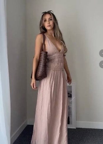 Zara Dokulu midi elbise