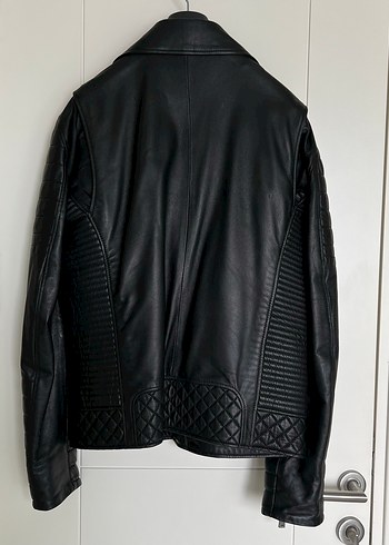 Siyah Deri Biker Ceket - Görsel 9