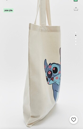 Pull and Bear Stitch baskılı tote çanta