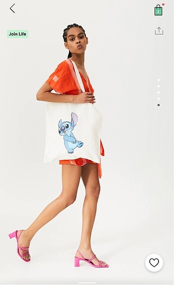 Beden Stitch baskılı tote çanta