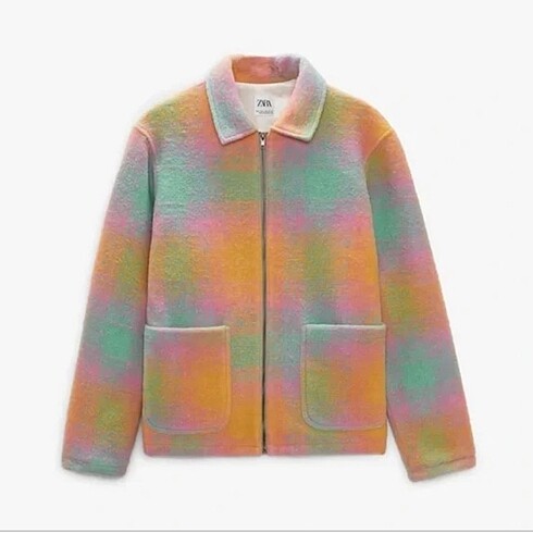 Zara rengarenk yünlü ceket