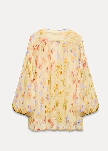 Zara Desenli volanlı bluz