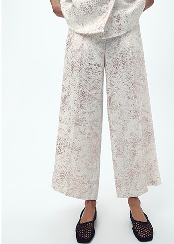 Zara METALİK EFEKTLİ CULOTTE PANTOLON