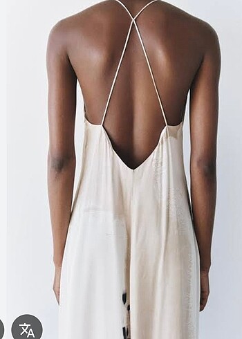 l Beden Zara desenli slip elbise
